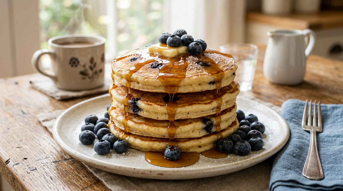 Fluffy_blueberry_pancakes_with_s