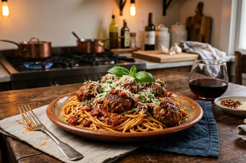 Homemade Meatballs in Rich Tomato Sauce