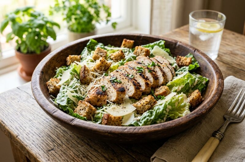 Healthy Caesar Salad Recipe with Greek Yogurt Dressing