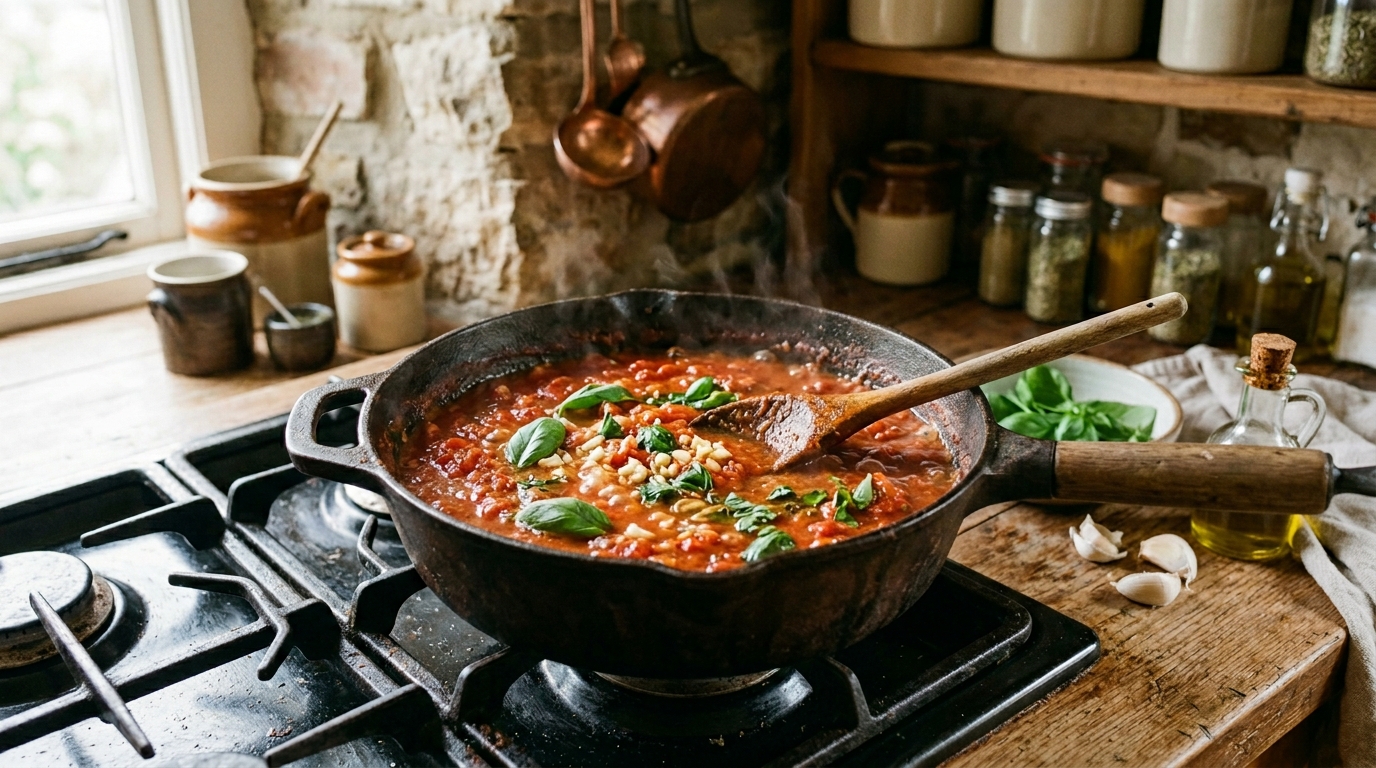 Homemade_tomato_sauce_simmering_