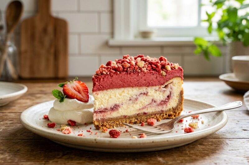 Creamy Strawberry Crunch Dream Cheesecake